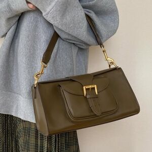 Zara Buckle Pocket Shoulder Bag, Green